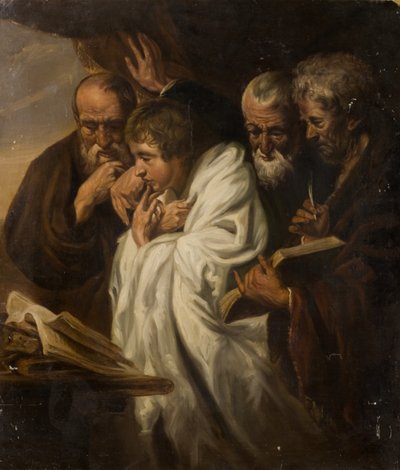 Christus in de tempel door Unbekannt Unbekannt